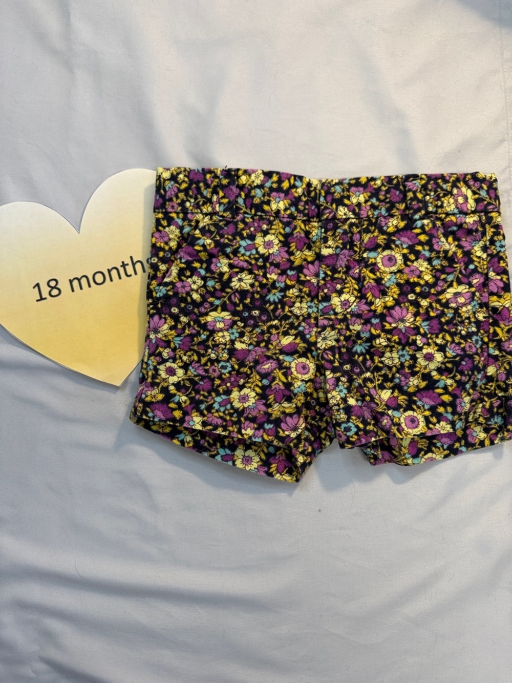 OshKosh B'gosh - LIKE NEW - Floral denim weight shorts.